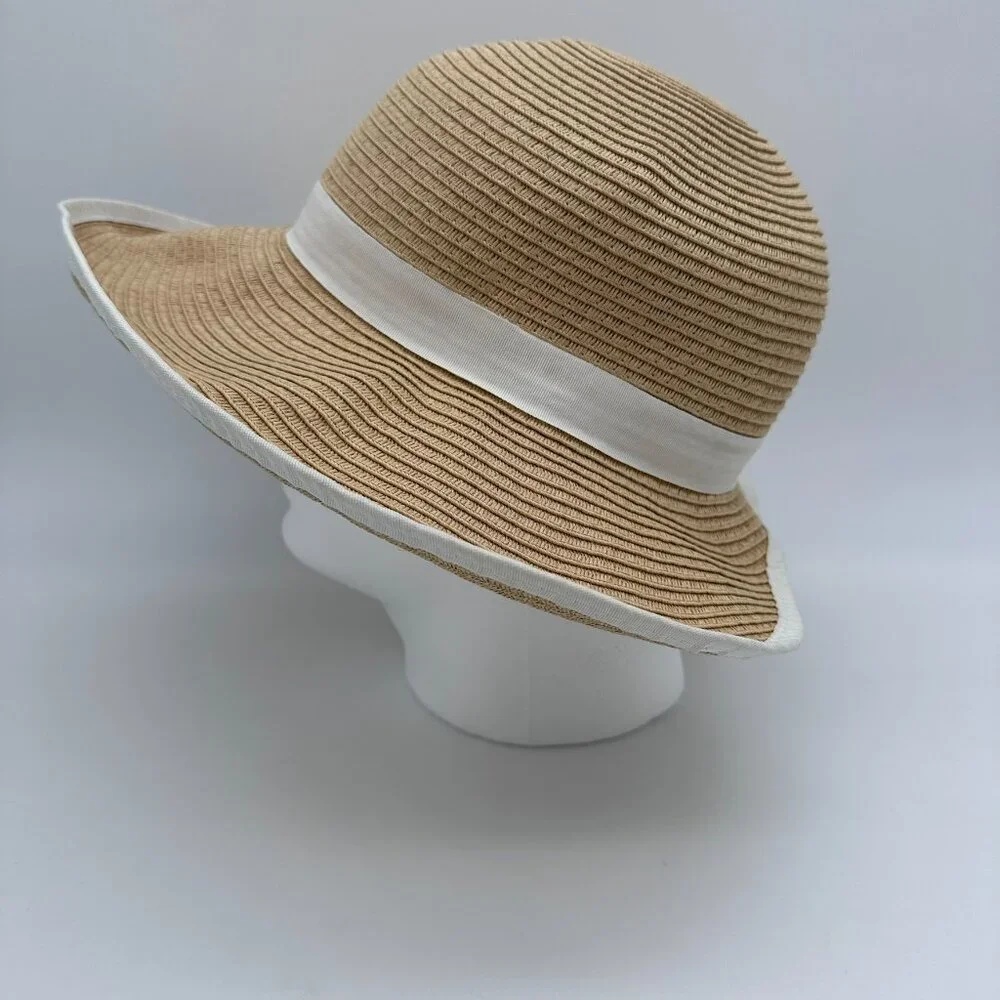 Panama Jack Women's Classic Paper Straw Open Back Floppy Sun Hat, OS, Tea‎ Beige